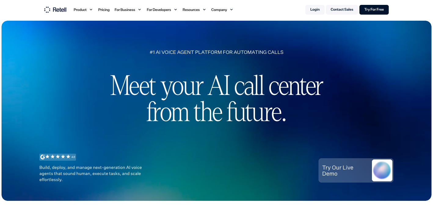 Retell AI screenshot or product image