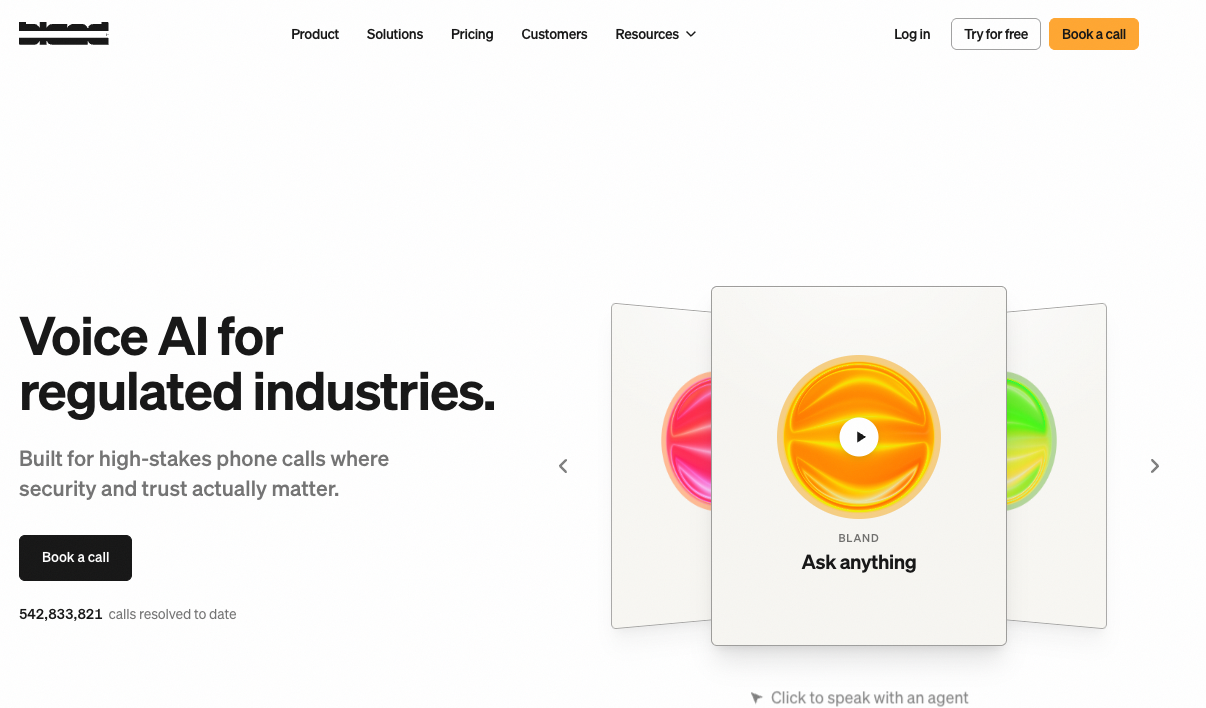 Bland AI screenshot or product image