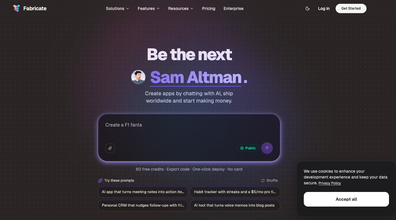 Fabricate screenshot or product image
